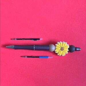 Brown Pen with Sunflower Topper